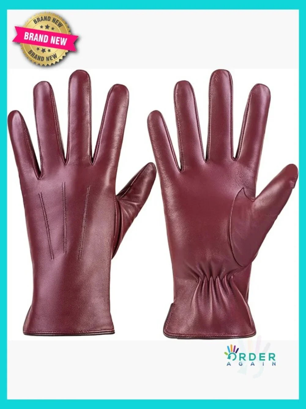 Leather Gloves with Cashmere Lining Touchscreen Compatible Winter Driving